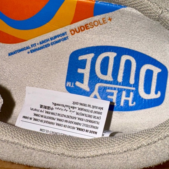 Hey Dude Wendy Comf Suede Stone Grey Silver Birch Women's Size 6 EU 37 - Picture 5 of 8